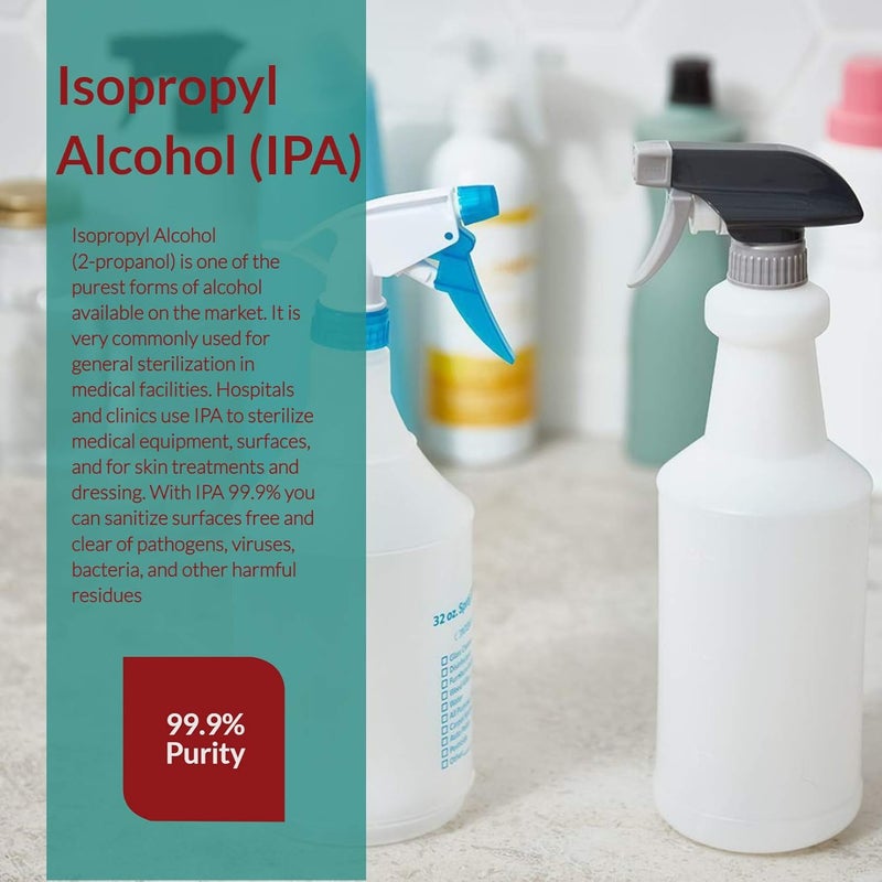 JERMEE Isopropyl Alcohol (IPA) 99.9% Purity - USP/Medical Grade - Concentrated Rubbing Alcohol, Made in The USA - 128 oz - Image 5
